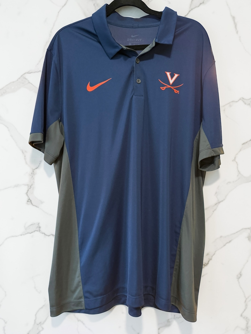 Nike Dri-FIT Polo Shirt Mens XL University of Virginia UVA Cavaliers Blue